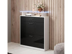 Cabinet (White) 89X24X105CM - Blanc/Noir