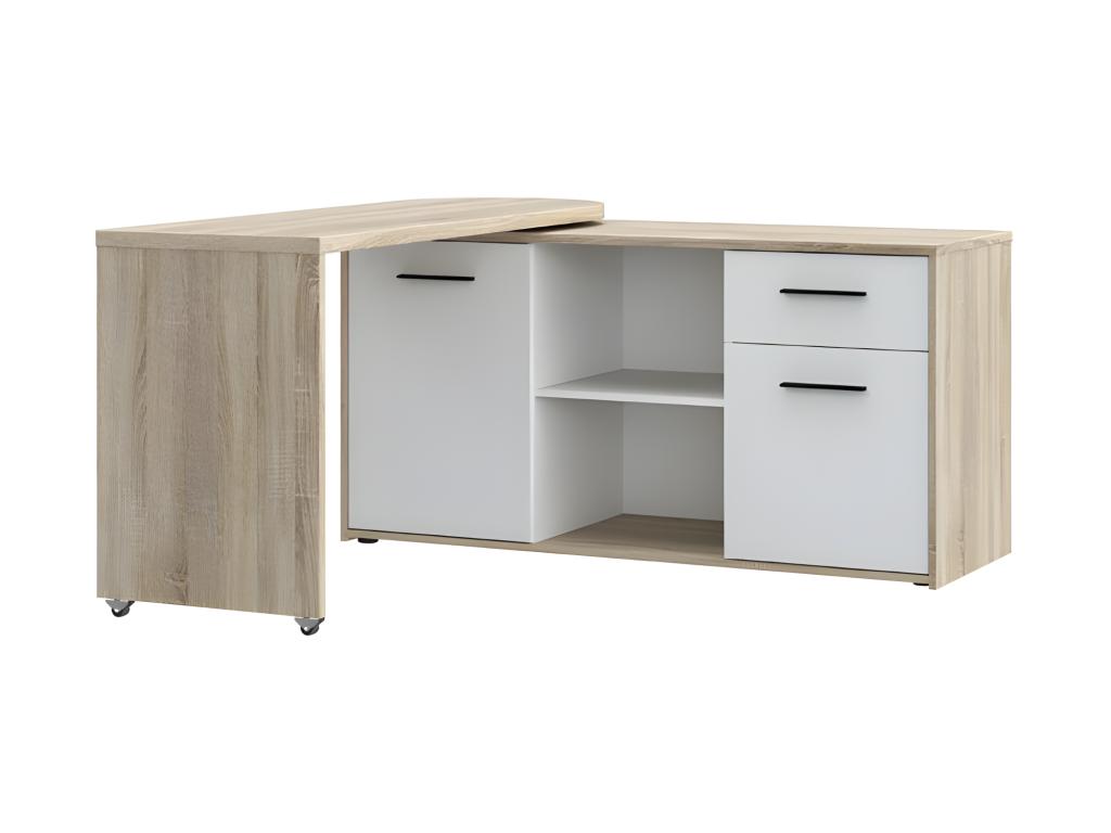 Desk (White) - Brown