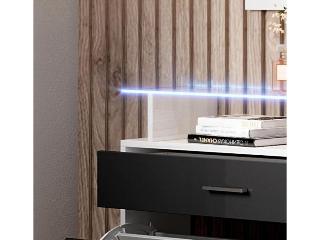 Cabinet (White) 89X24X105CM - Blanc/Noir