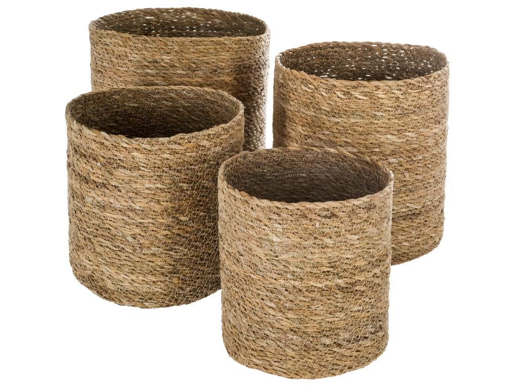 Set de 4 paniers ronds coloris naturel - Naturel clair