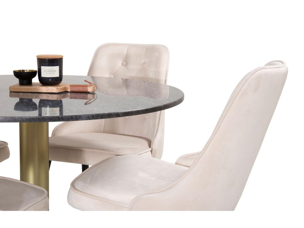 Table Chairs (Black) - Beige