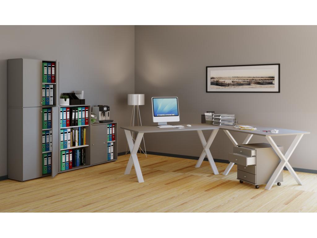 Desk Table (White) - Gray
