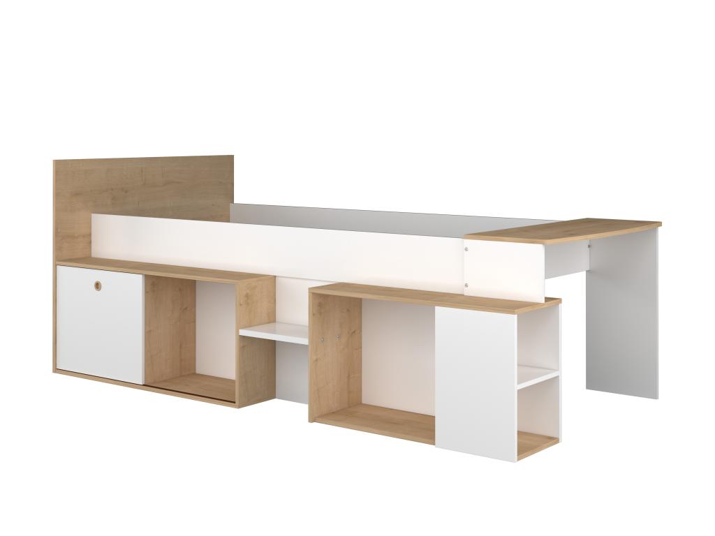 Bed Desk (White) - Blanc/Naturel clair
