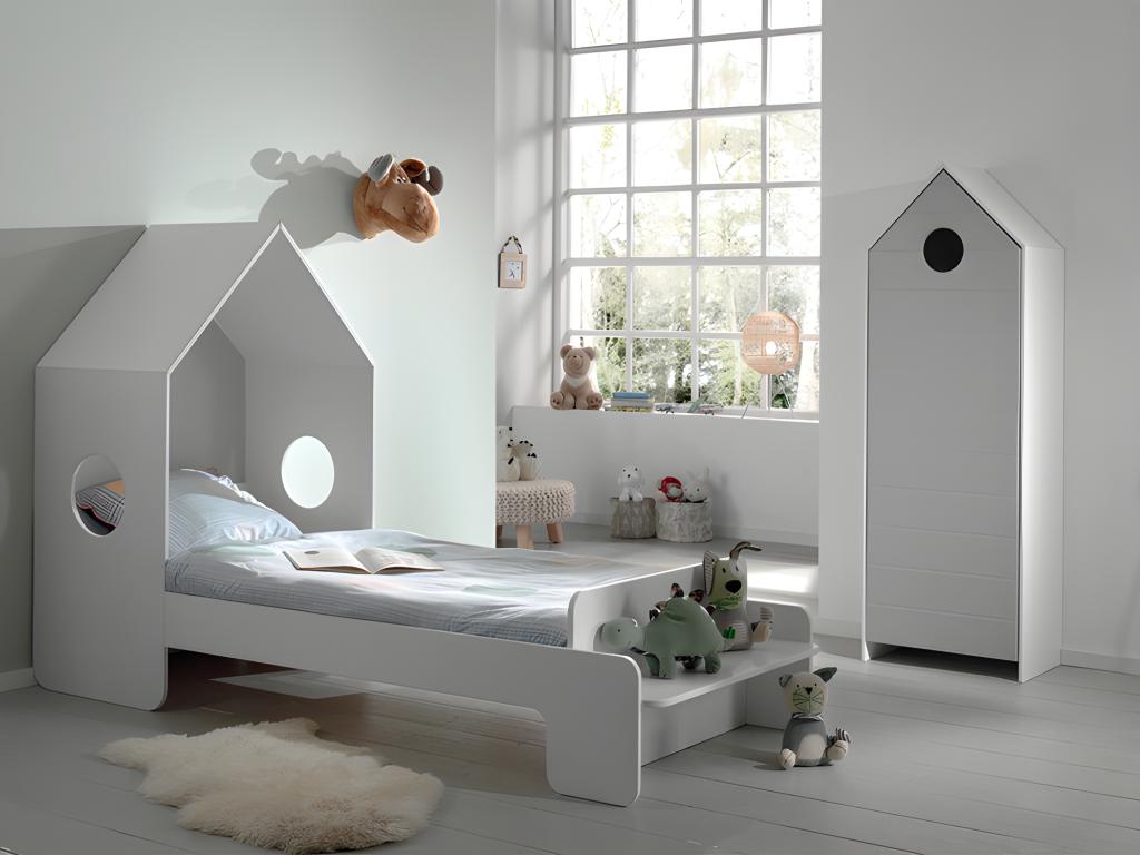 Bed Wardrobe (White)