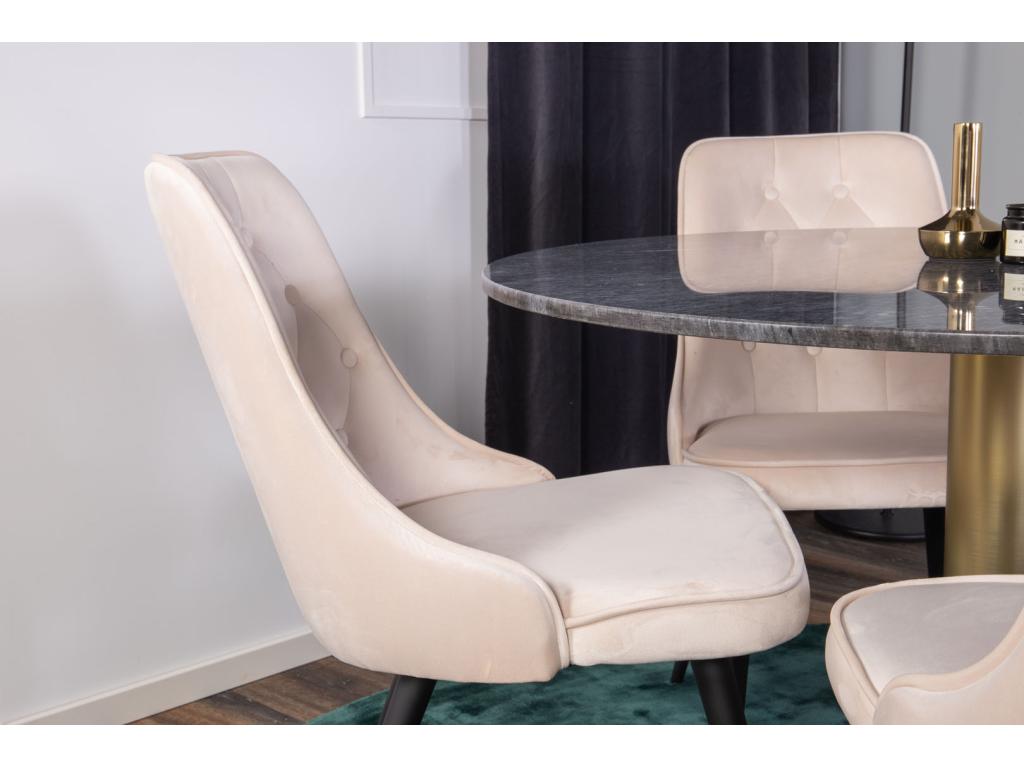 Table Chairs (Black) - Beige