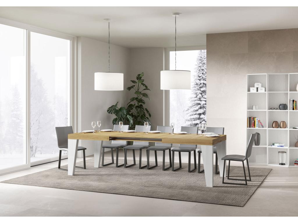 Table (White) - Blanc/Naturel clair