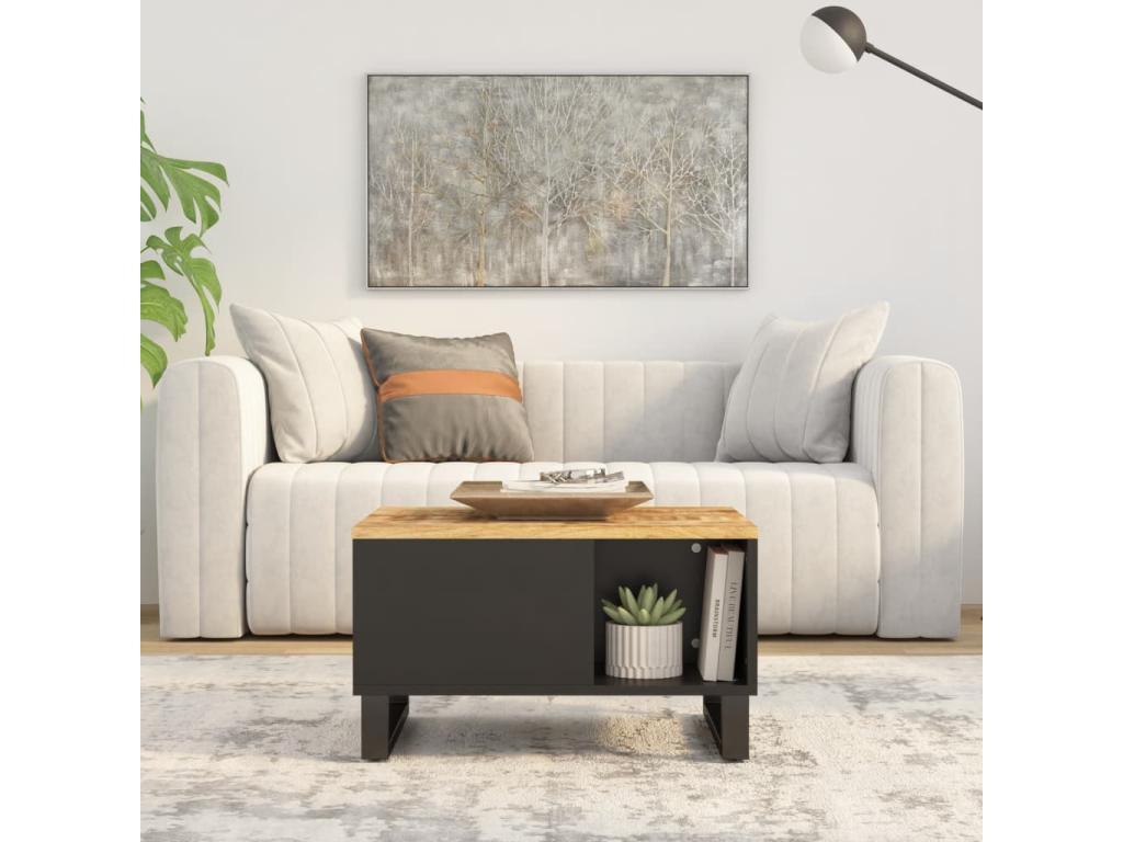 Table basse 60x50x35 bois de manguier massif - Brown